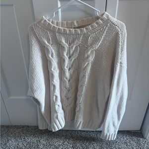 American Eagle Outfitters Cable Knit Sweater - Cream
